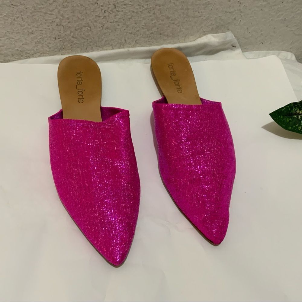 Forte_forte mules pink leather metallic in Size 9 Excellent